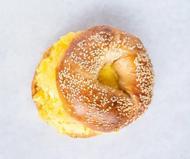 Breakfast egg bagel from Gotham Bagels