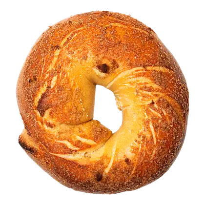 Hand-rolled cinnamon sugar bagel