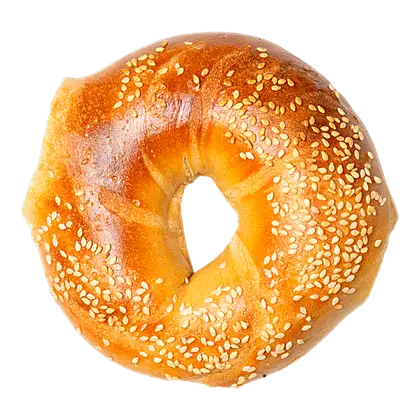Hand-rolled sesame bagel
