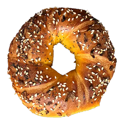 Hand-rolled super egg everything bagel
