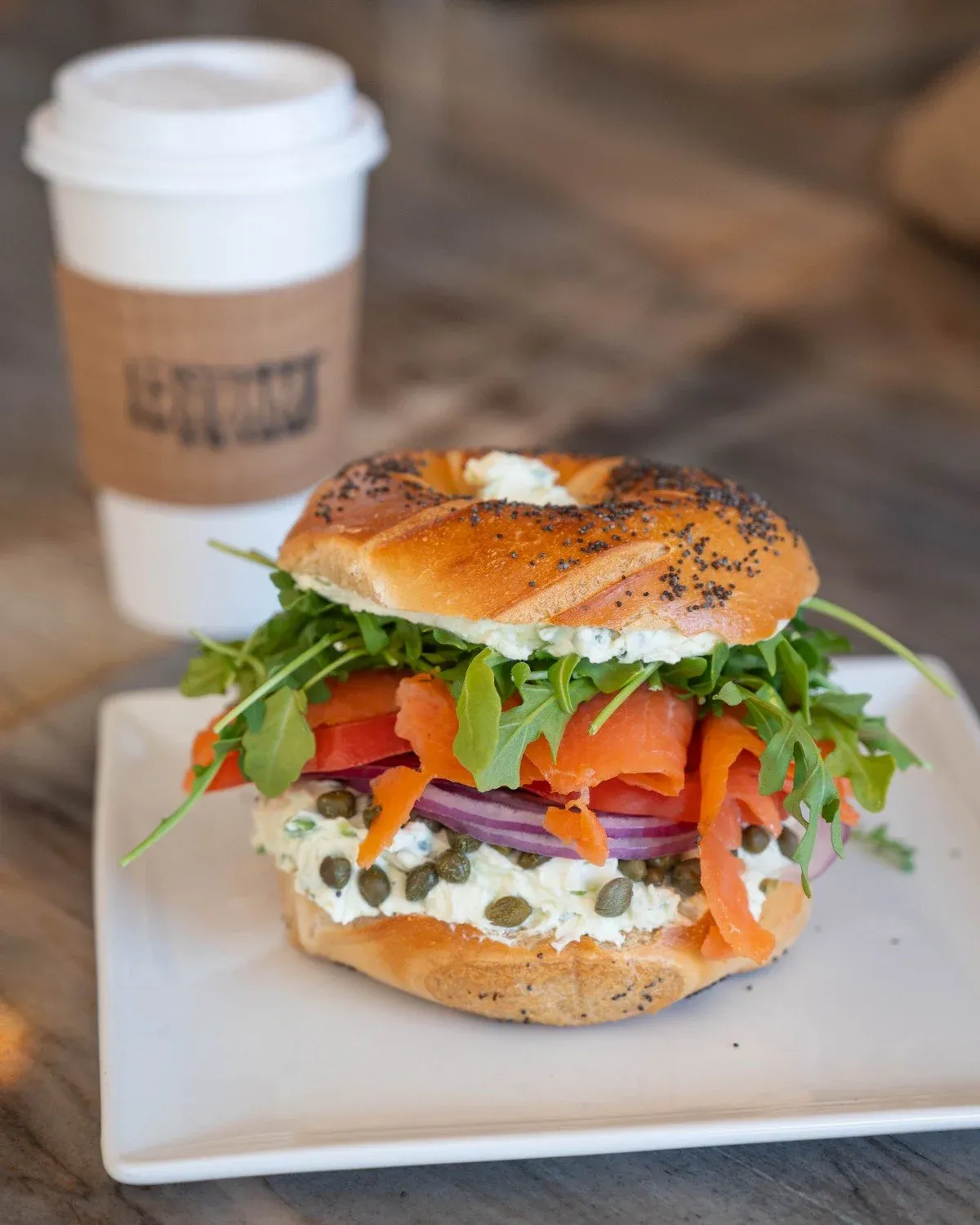 Custom bagel sandwich from Gotham Bagels