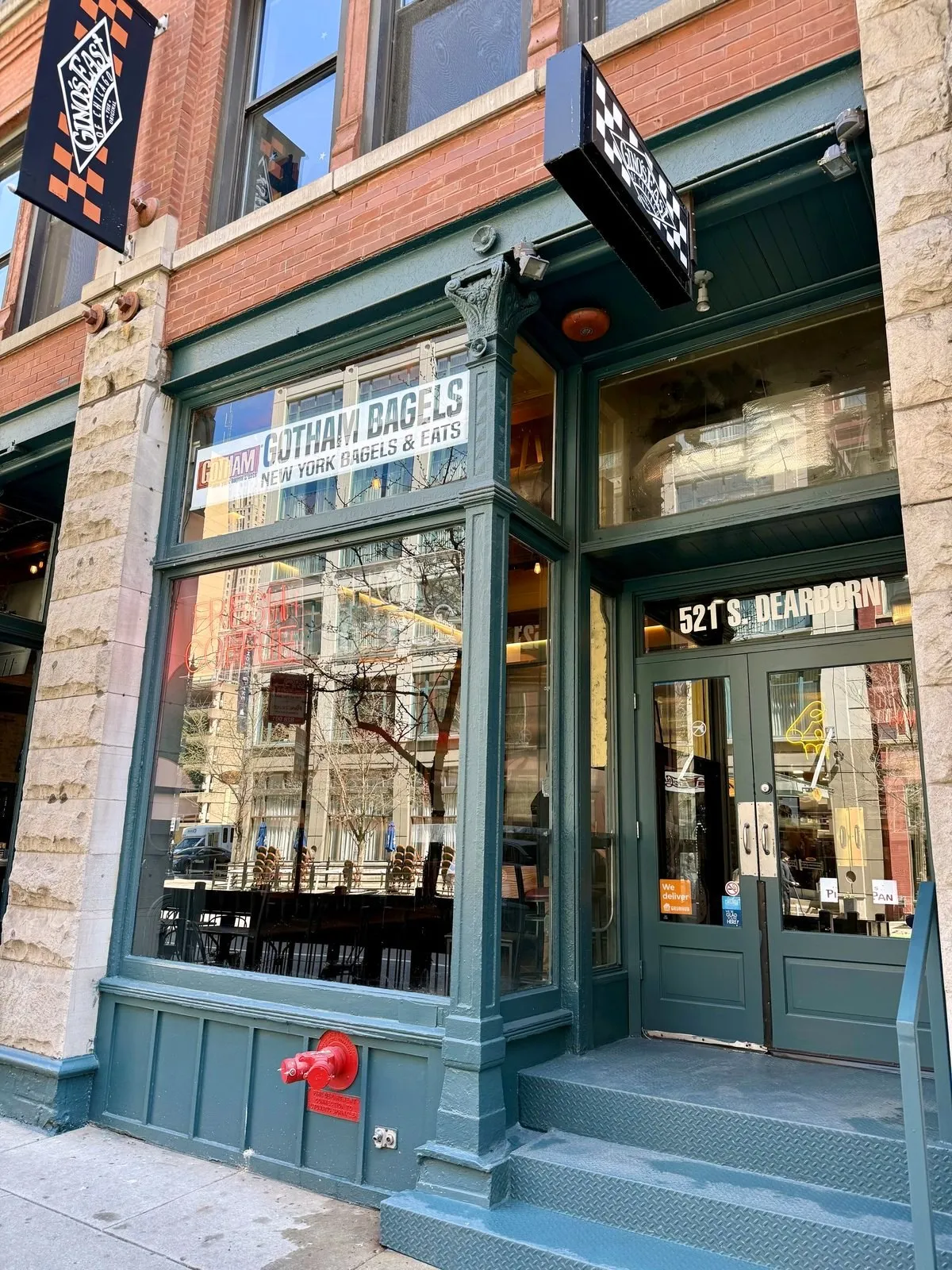 Gotham Bagels South Loop storefront at 521 S Dearborn St in Printers Row
