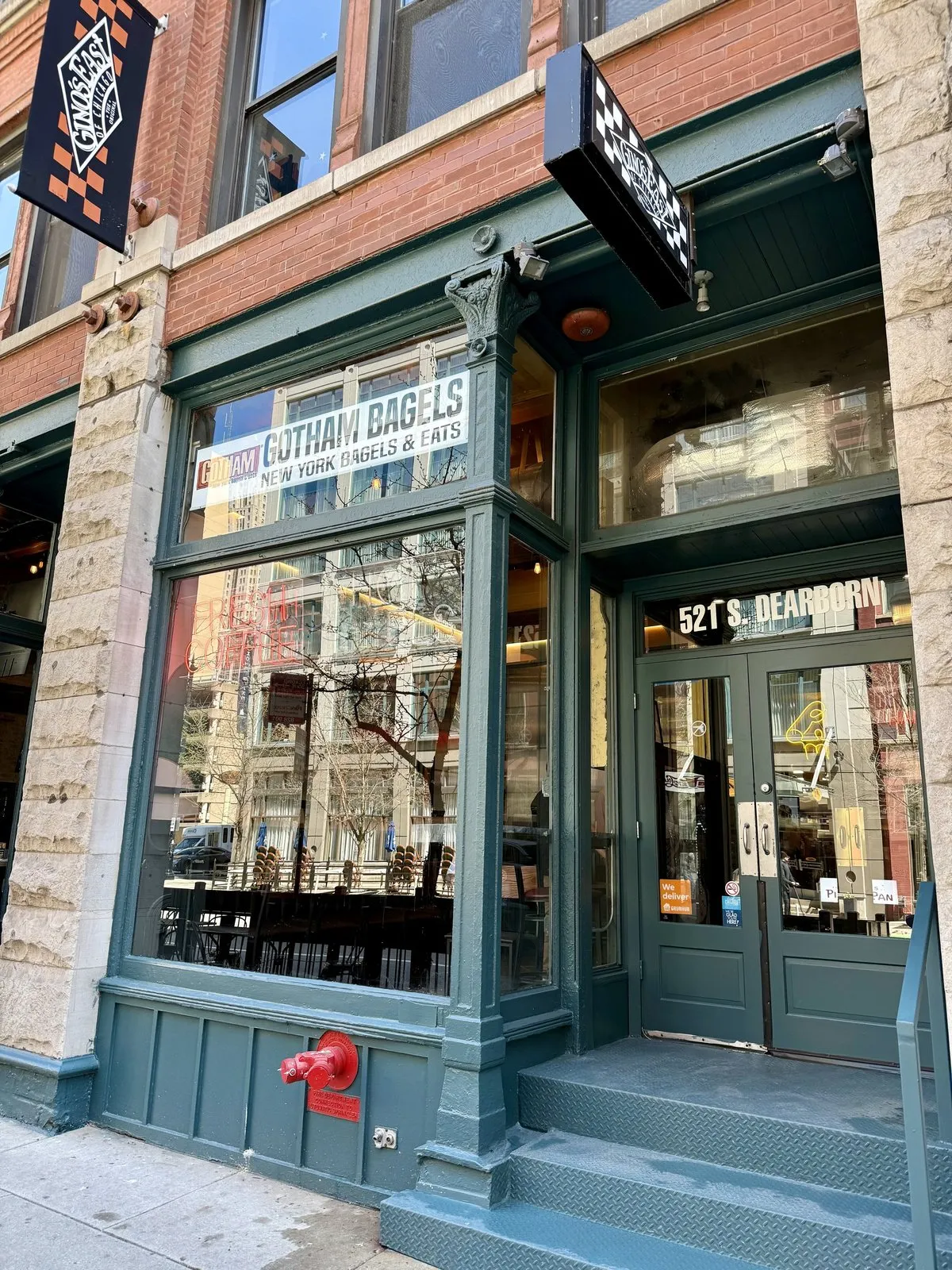 Gotham Bagels South Loop storefront at 521 S Dearborn St in Printers Row